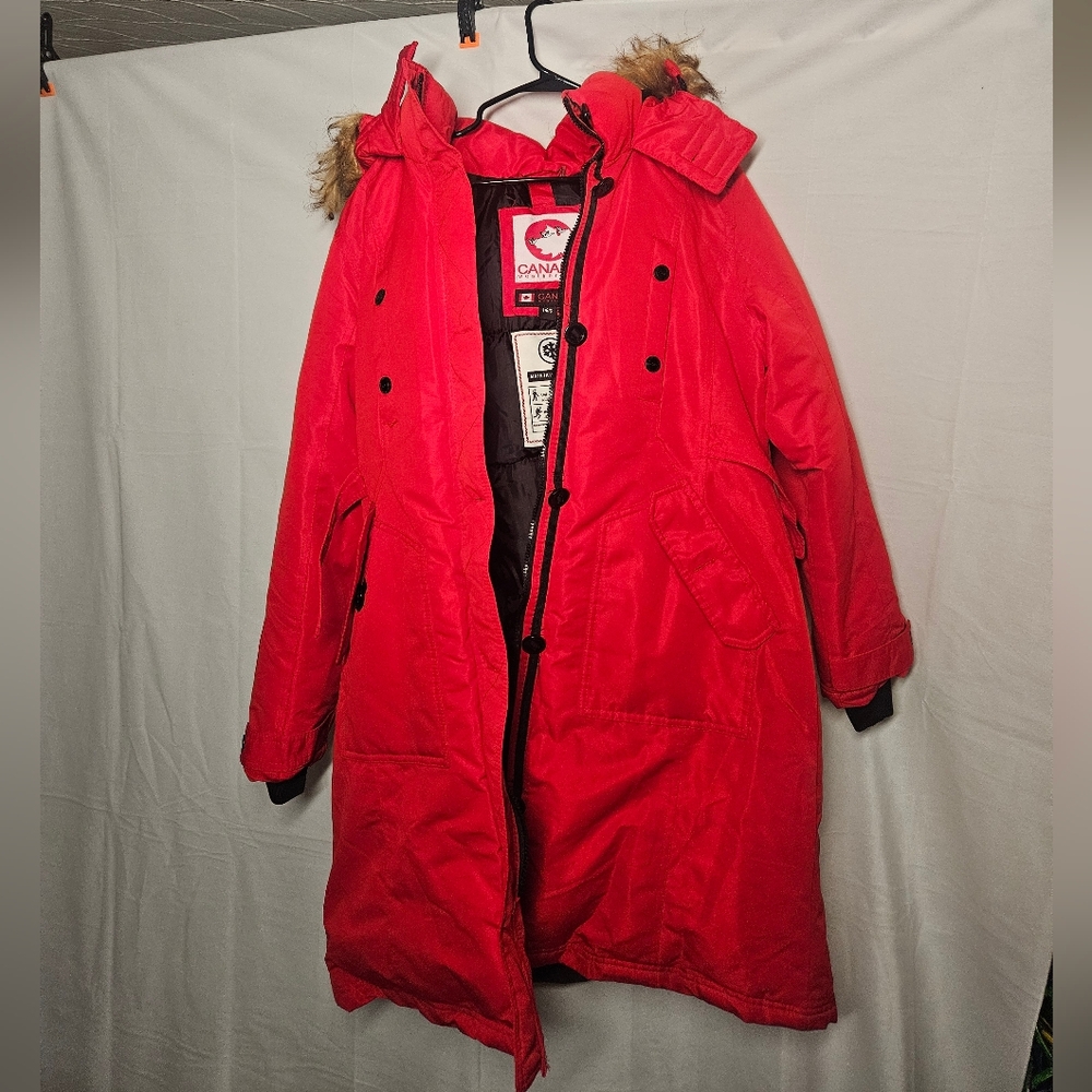 Women's Red Parka Coat